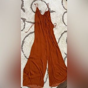 Rust/Orange Silk Jumpsuit